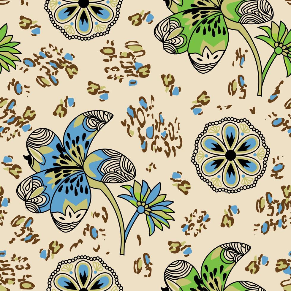 Seamless background. Vector texture. Damask style. Textile design