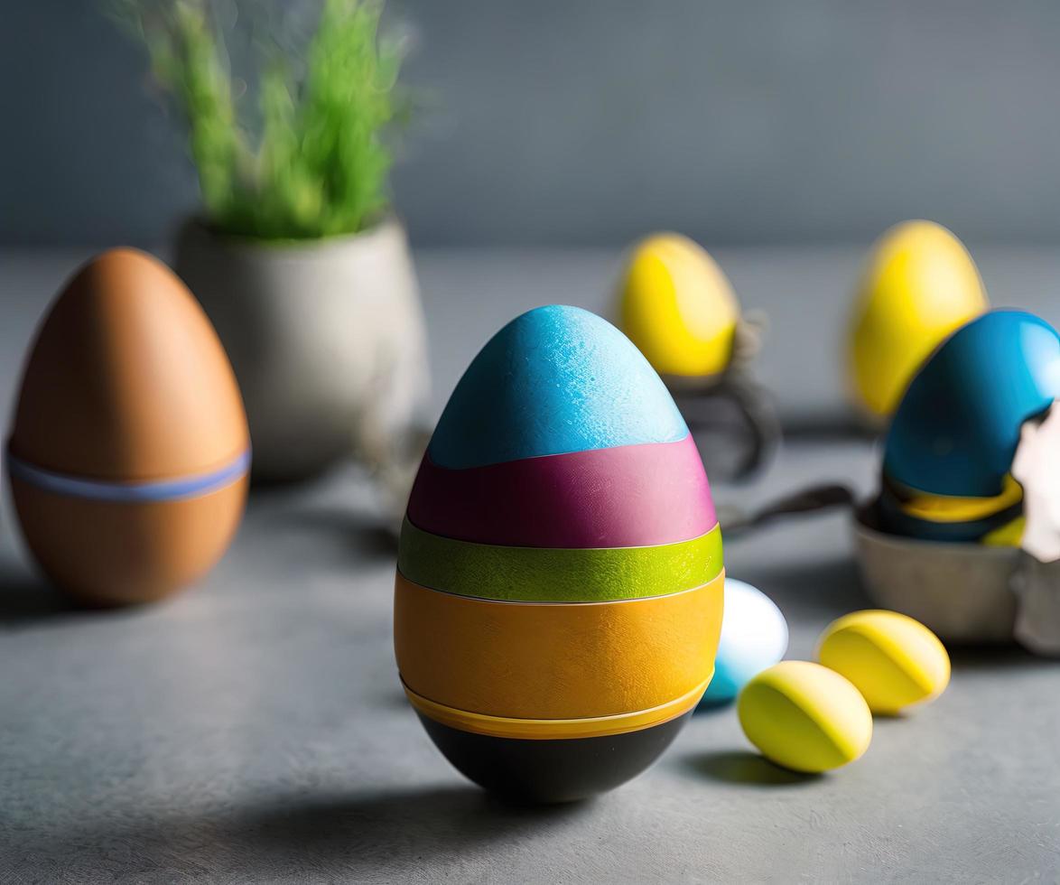 fotografía de un huevo de pascua decorado, pascua, festividad cristiana foto