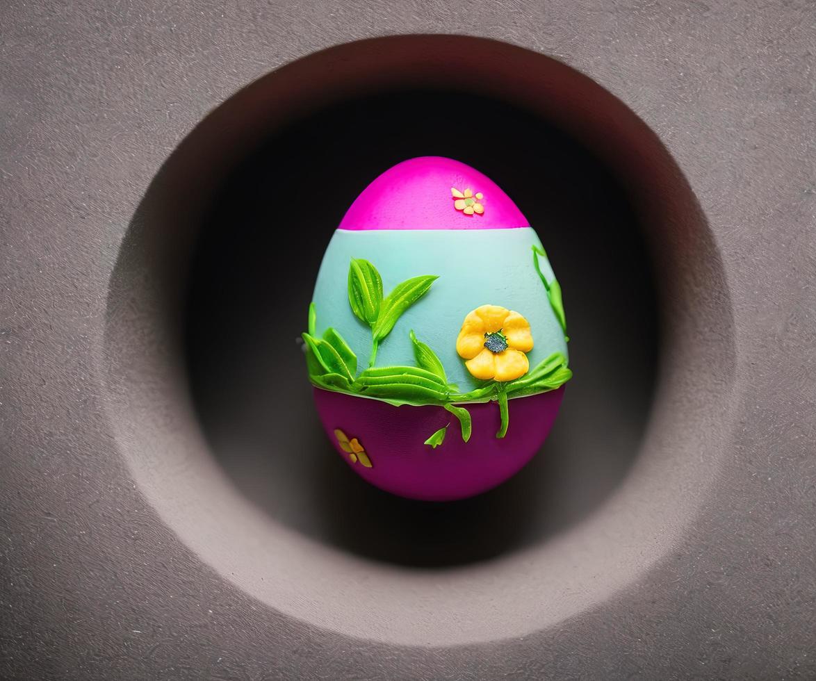 fotografía de un huevo de pascua decorado, pascua, festividad cristiana foto