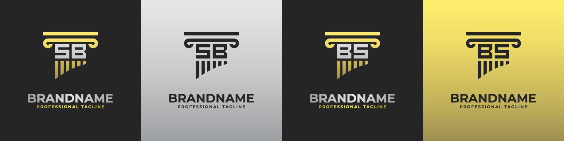 Letter BS or SB Lawyer Logo, suitable for any business related to lawyer with BS or SB initials. vector