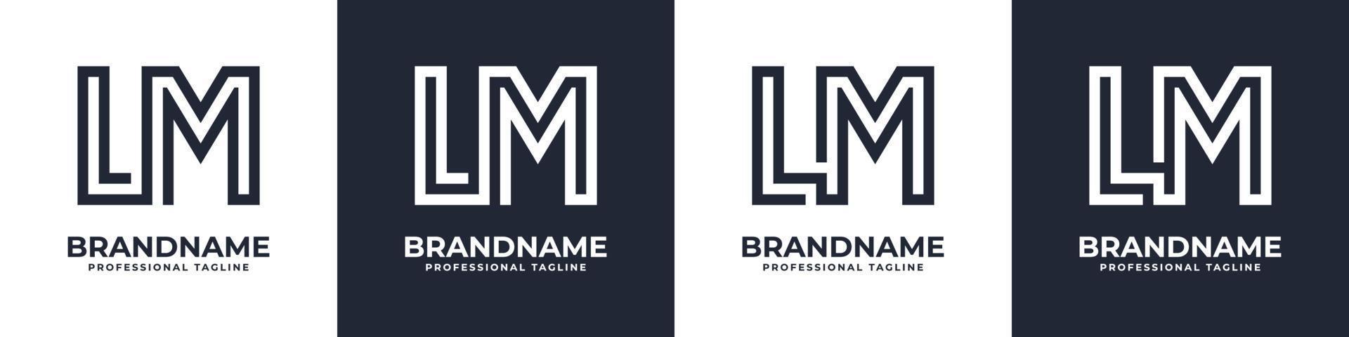 logotipo de monograma de lm simple, adecuado para cualquier negocio con inicial de lm o ml. vector
