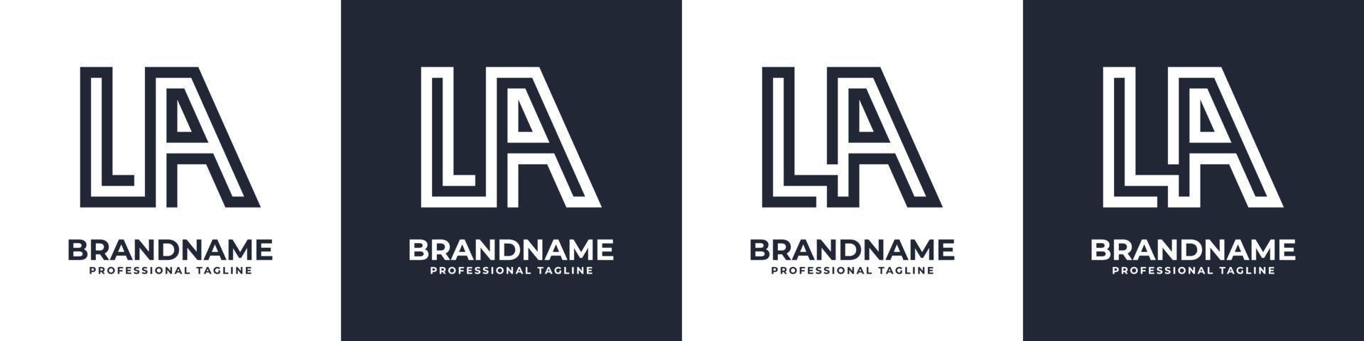 Simple LA Monogram Logo, suitable for any business with LA or AL initial. vector