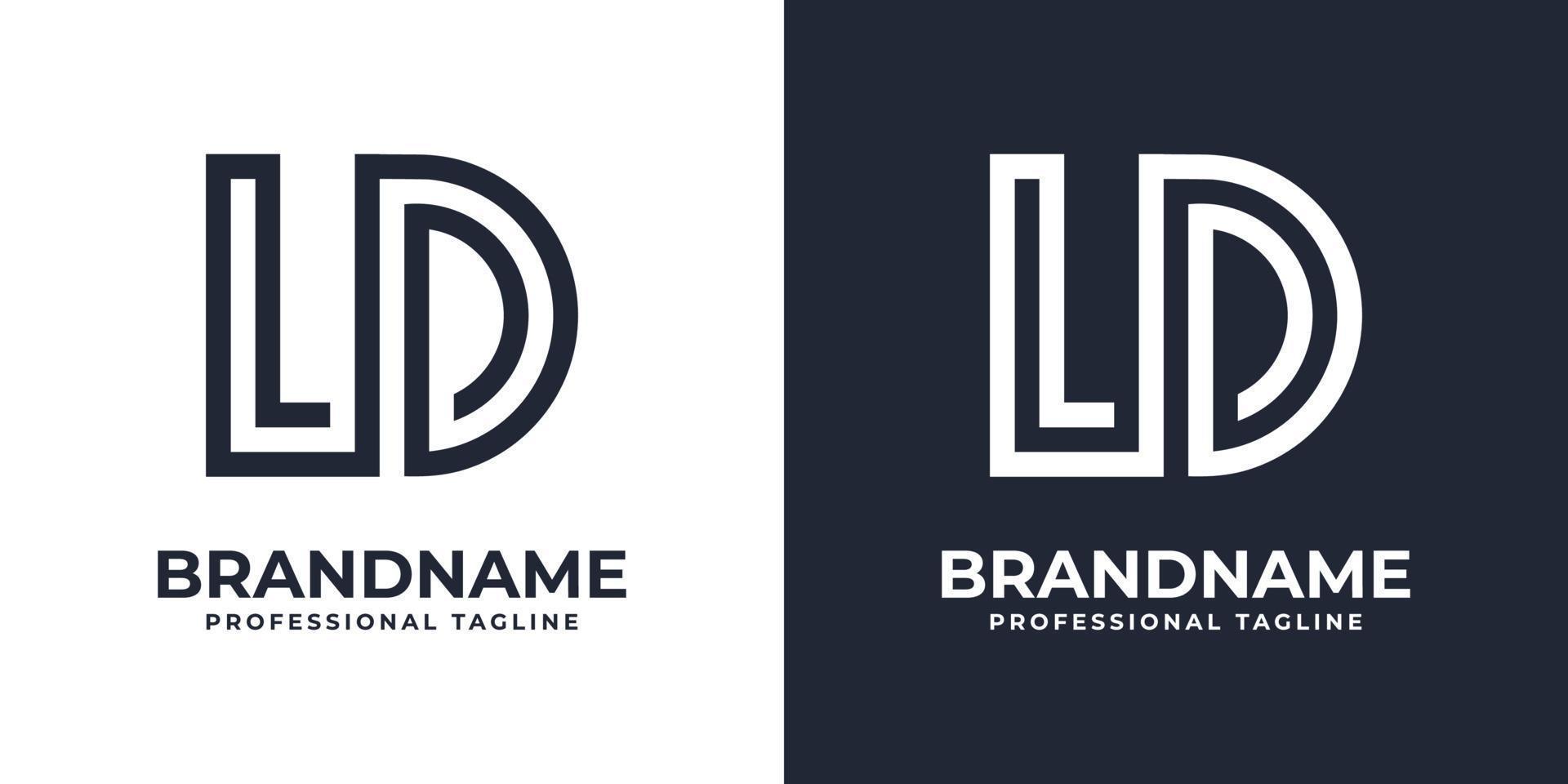 Simple LD Monogram Logo, suitable for any business with LD or DL initial. vector