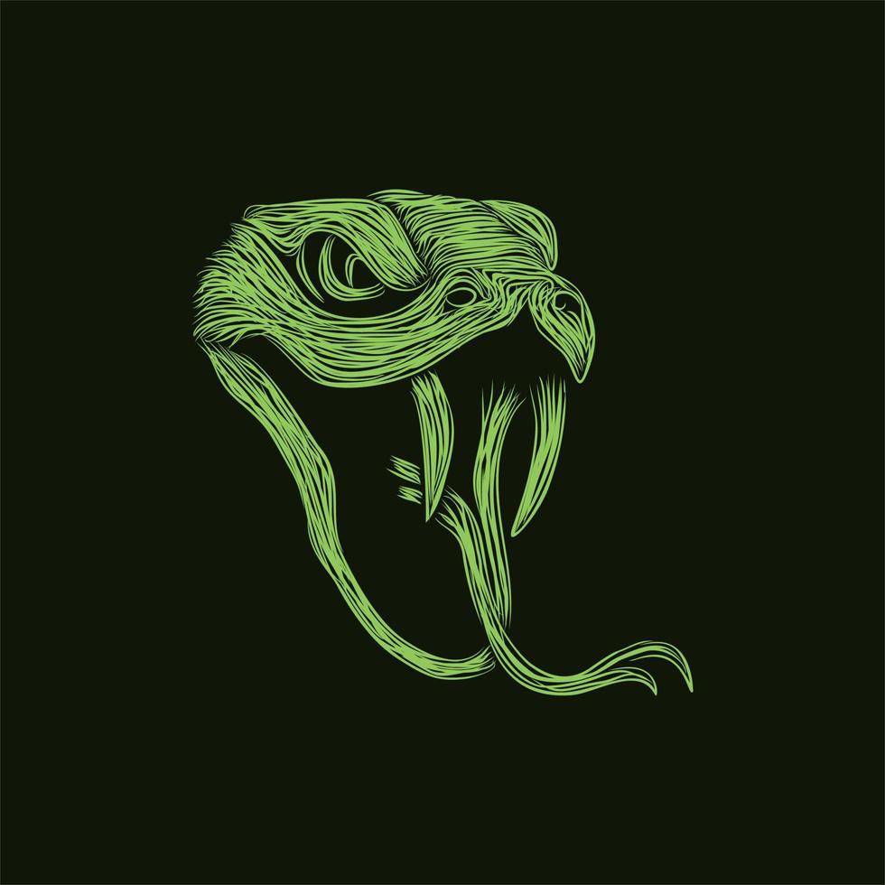 diseño de estilo de ilustraciones verdes de veneno de serpiente vector