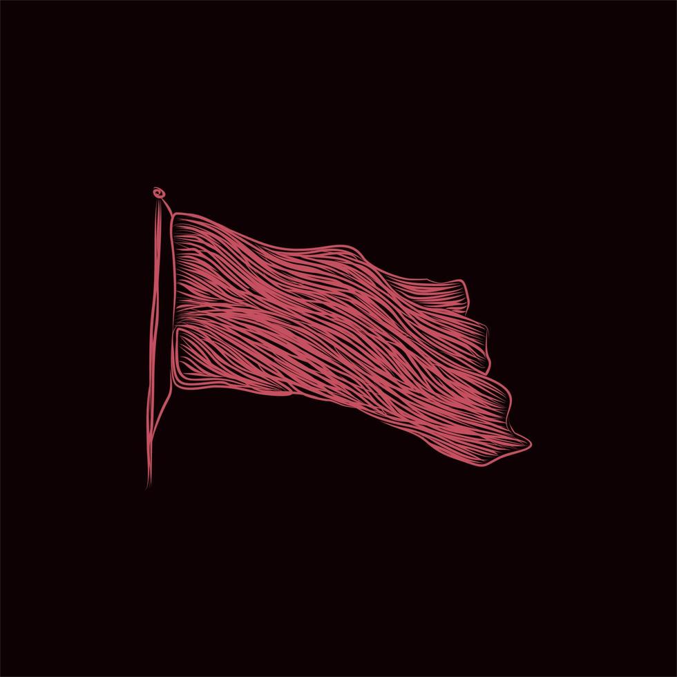 red flag illustration artwork style design vector