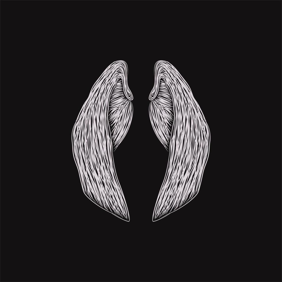 angel wings feather illustration artwork design vector