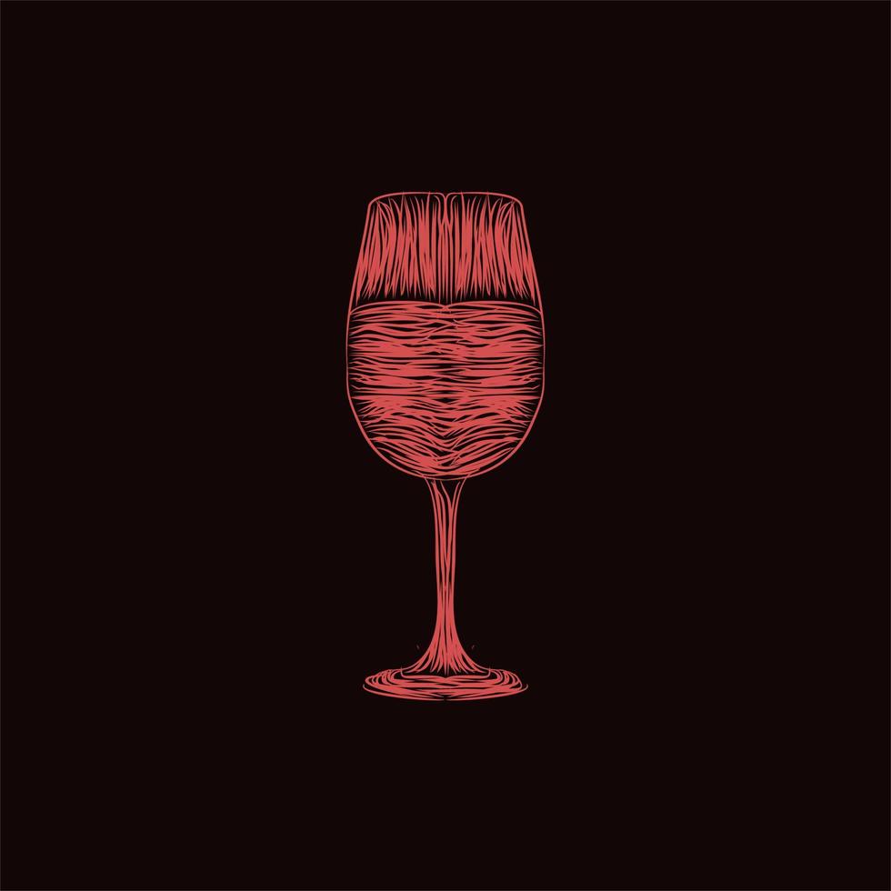 glass wine illustration artwork style design vector