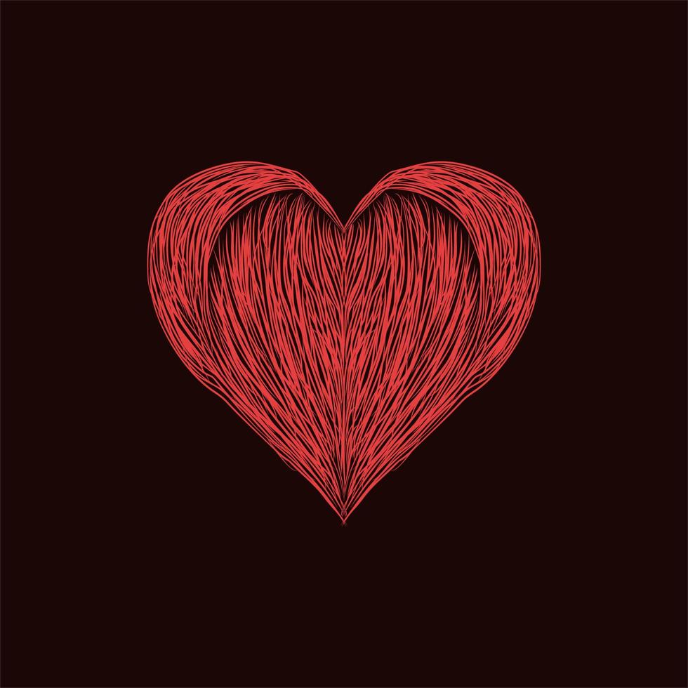 love heart artwork style illustration design vector