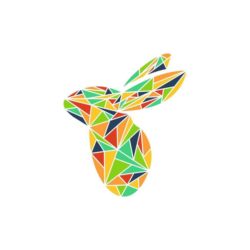 lindo conejito colorido animal creativo diseño de logotipo vector