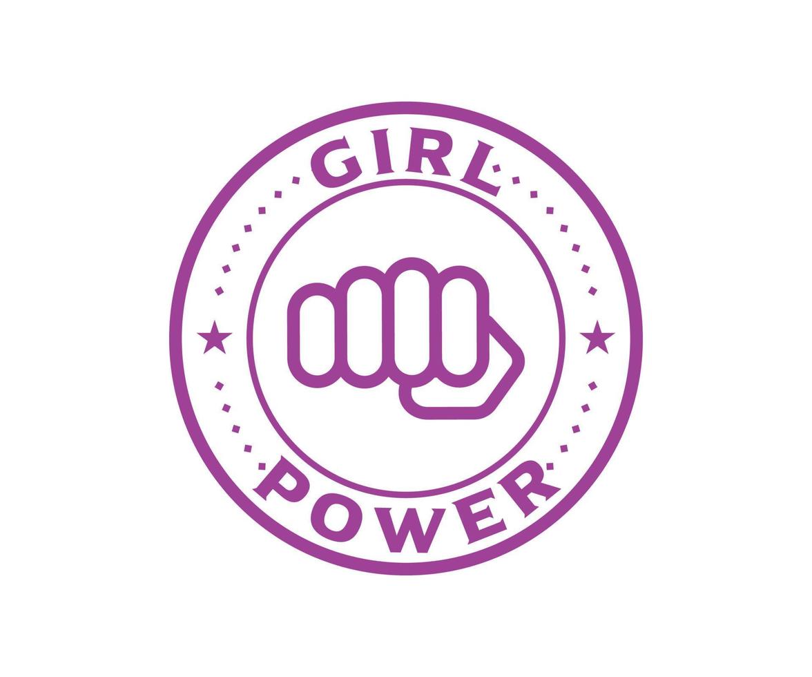 Girl power quote with female fist. Women rights. Feminist slogan. vector