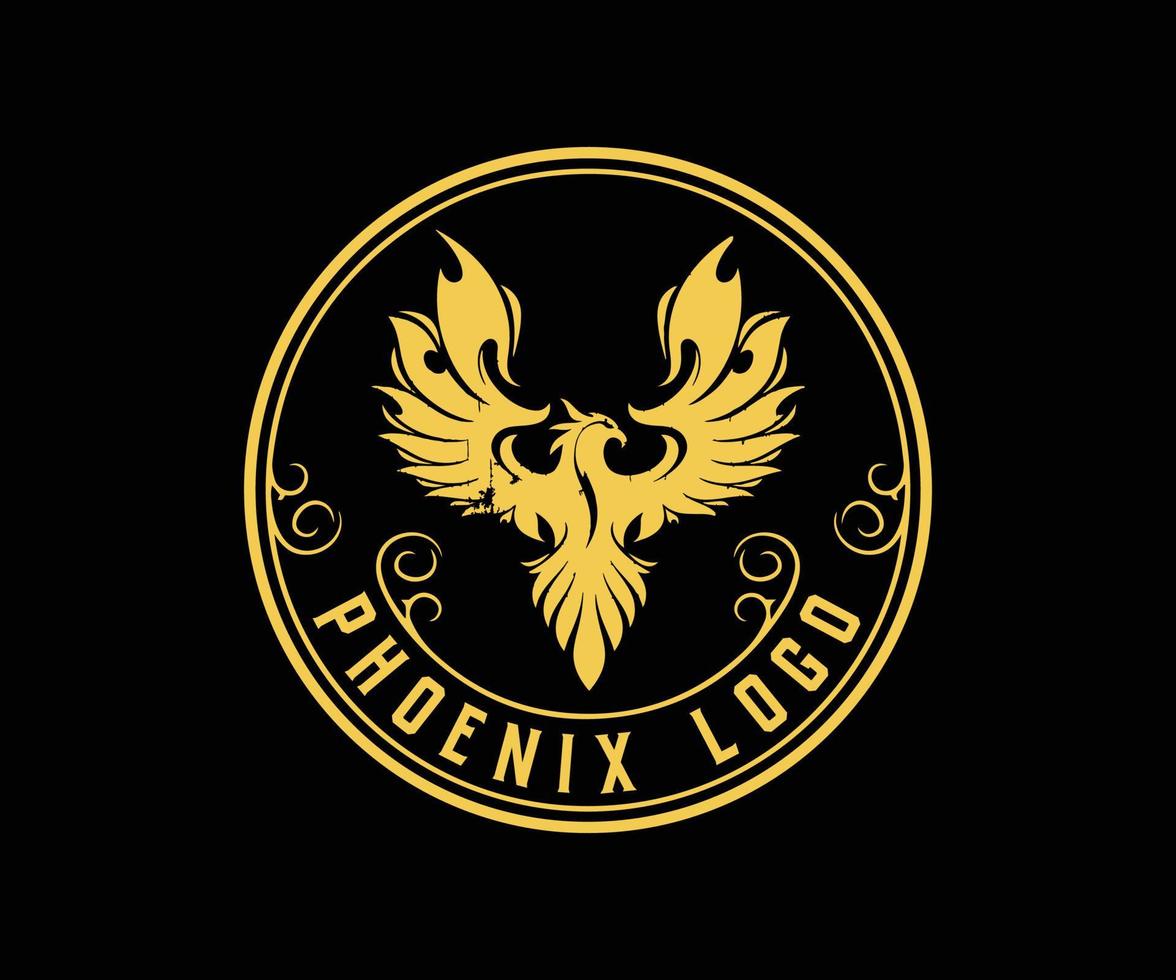 Phoenix logo with retro style vector