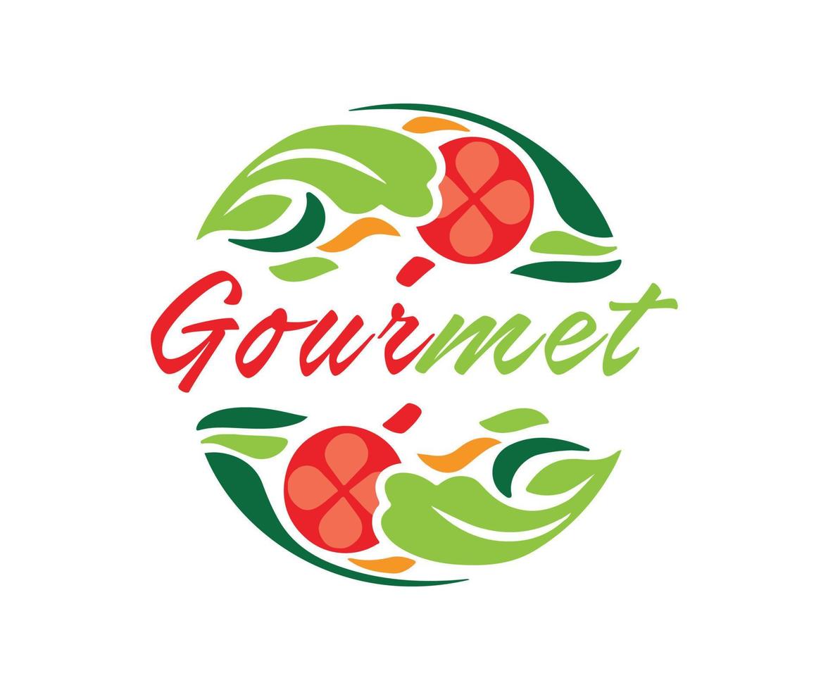 diseño de logotipo gourmet para alimentos y restaurantes vector