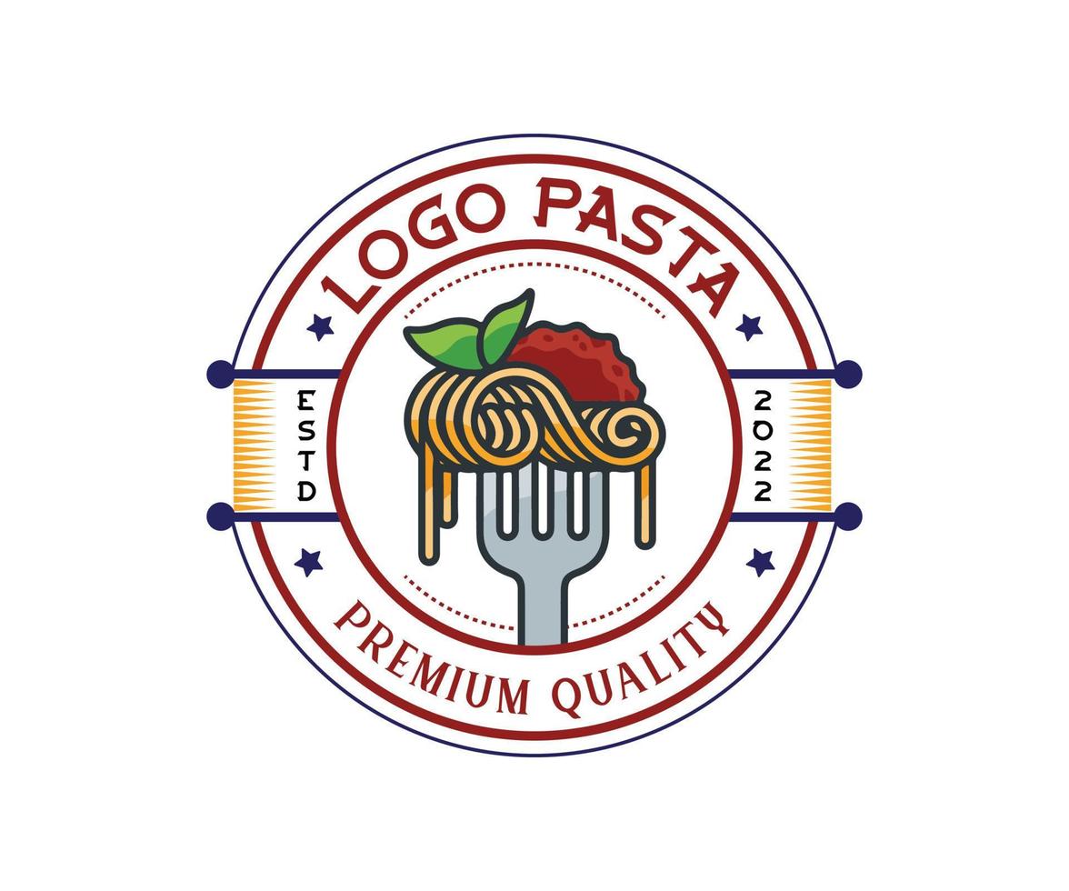 Pasta noodle logo vector template