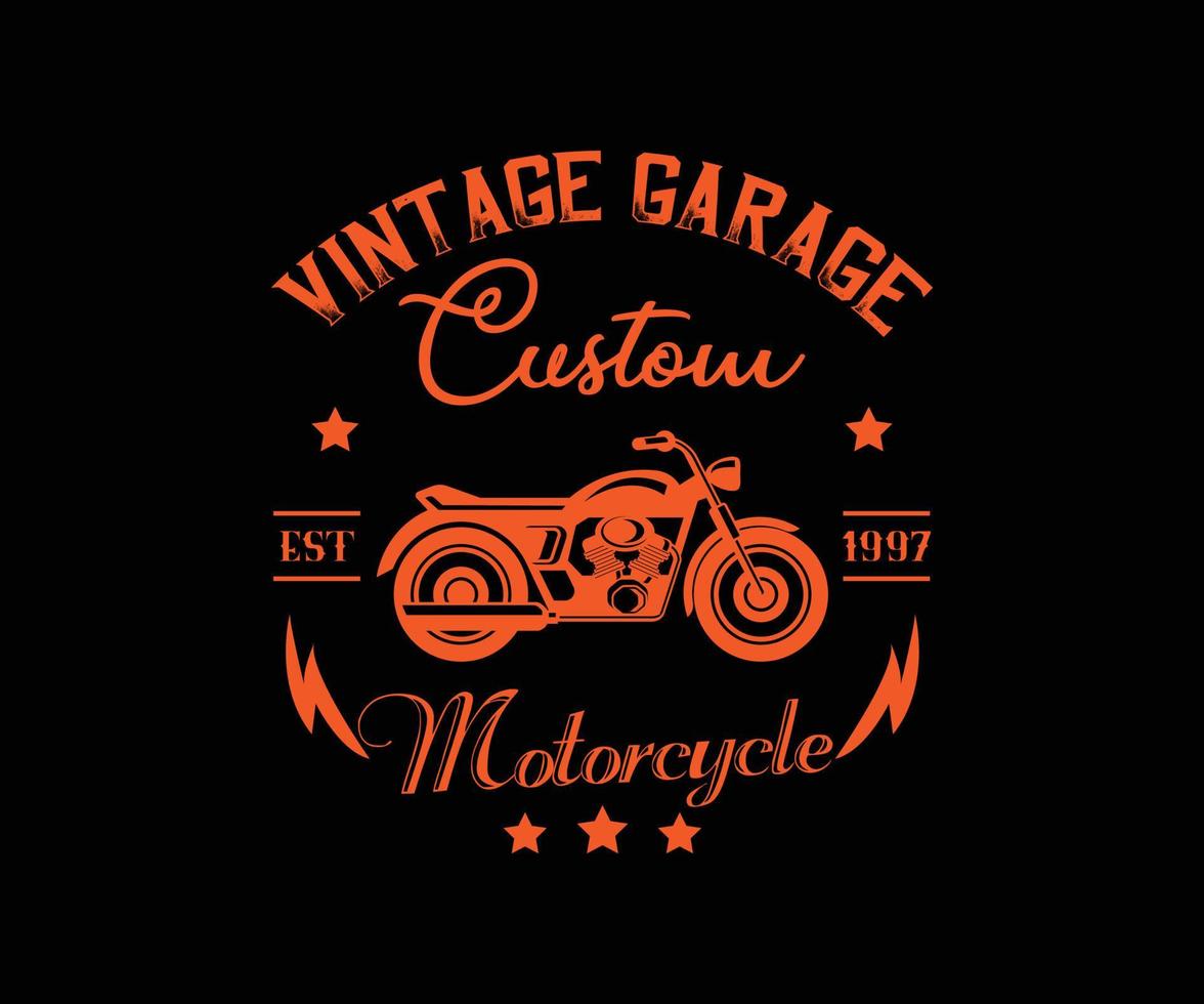 Vintage motorcycle round logotype with inscriptions vector