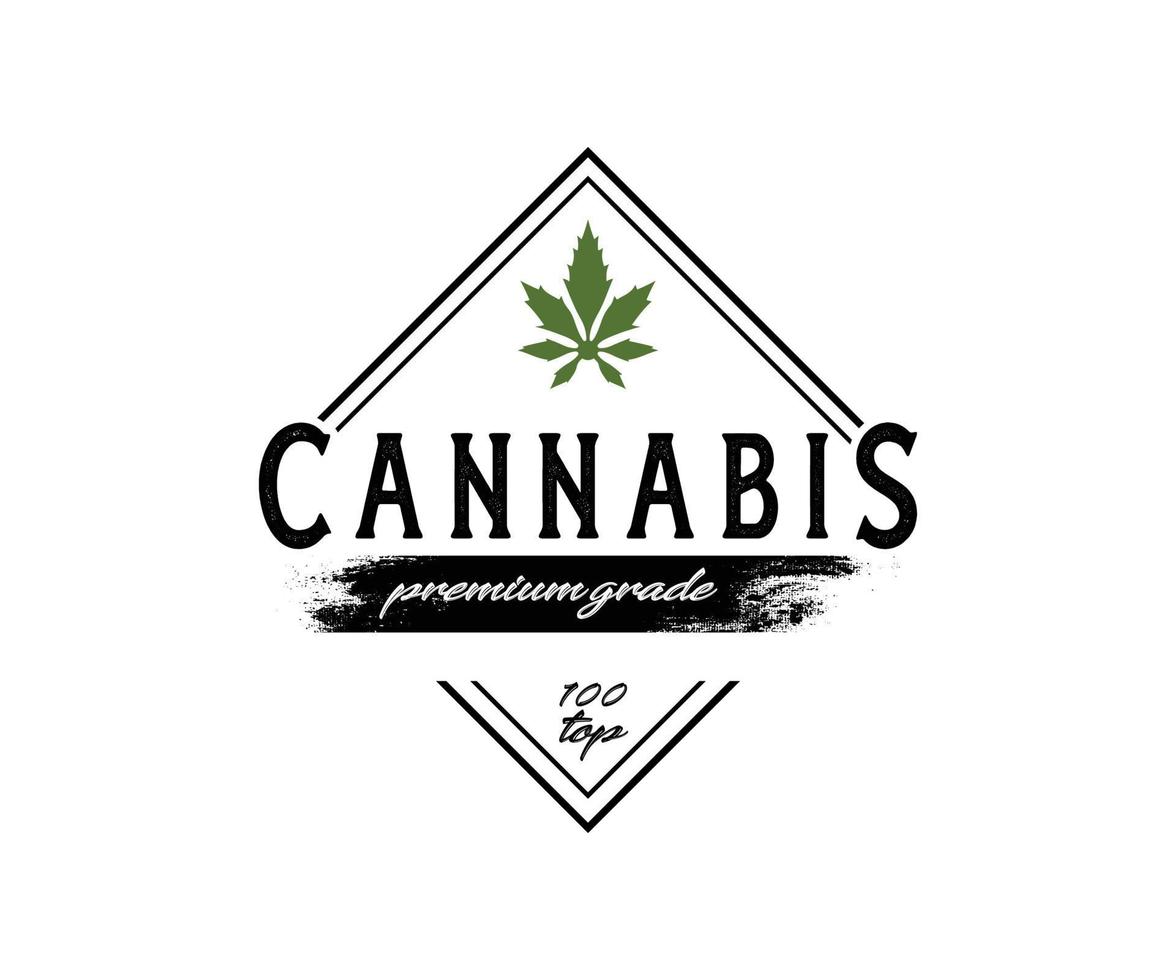 Cannabis Exclusive Gold Logo Design vector