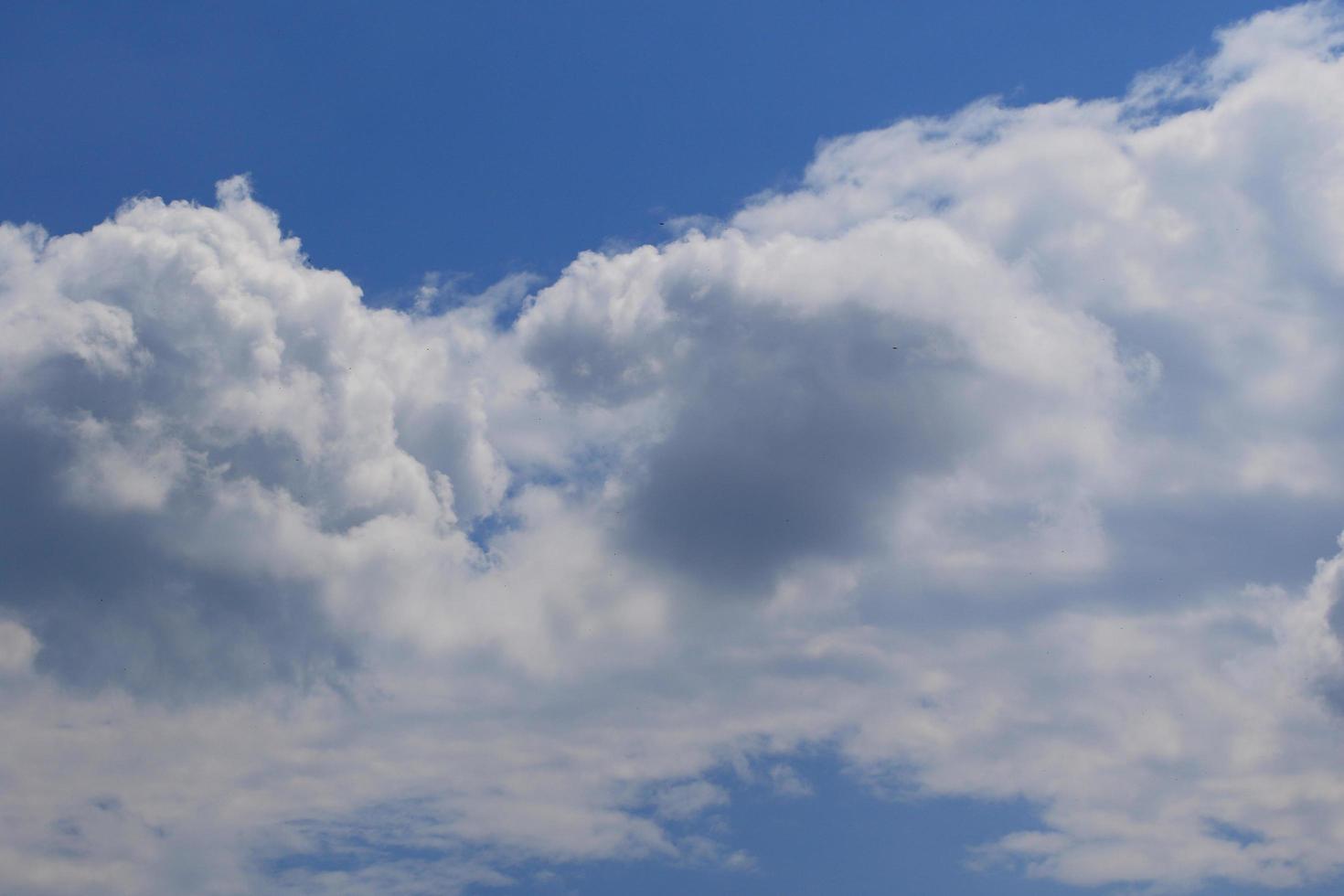 Clear blue sky and white clouds photo