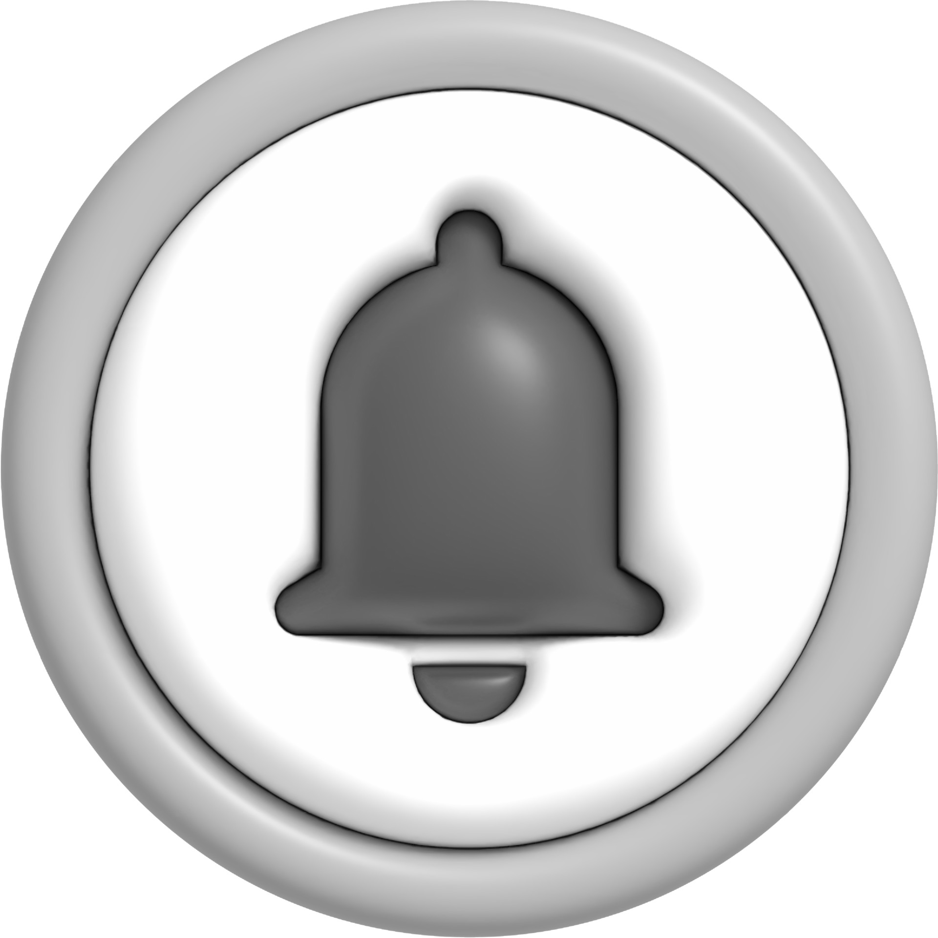 icône de notification 3d, cloche qui sonne pour le rappel des médias sociaux, rendu 3d du