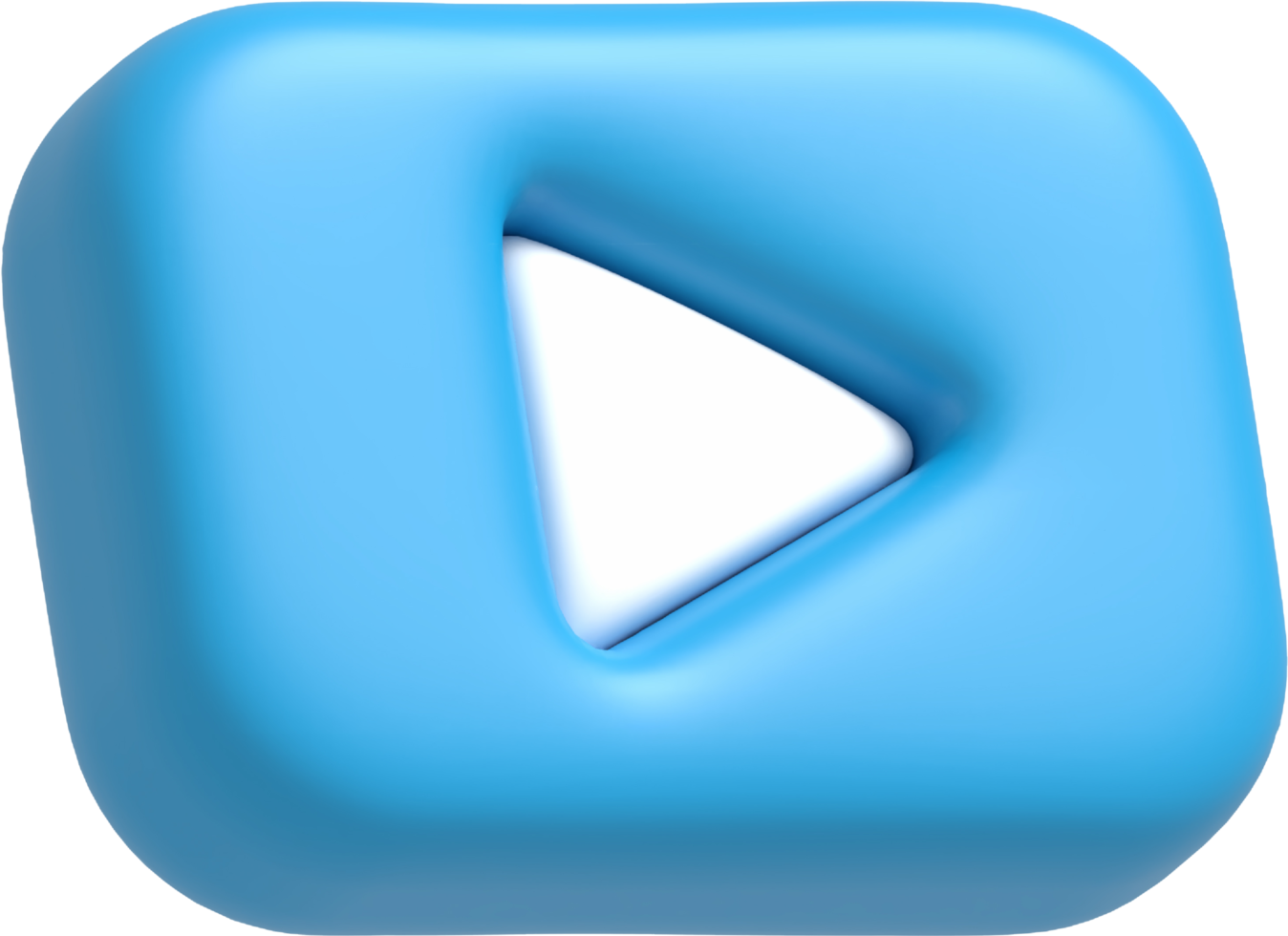 Realistic Play button, Video player and streaming icon, live stream 3D render illustration png