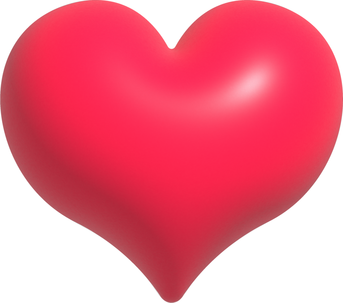 Pink heart shape icon, Like or Love symbol for Valentine's day, 3D render illustration png