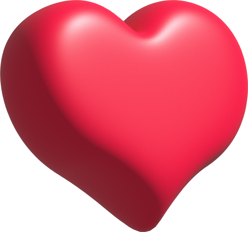 icono de forma de corazón rosa, como o símbolo de amor para el día de san valentín, ilustración de presentación 3d png