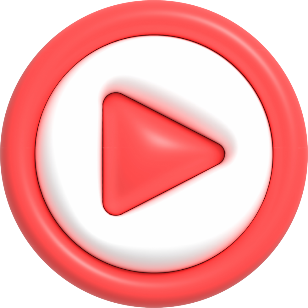 botão de reprodução realista, reprodutor de vídeo e ícone de streaming, ilustração de renderização 3d de transmissão ao vivo png