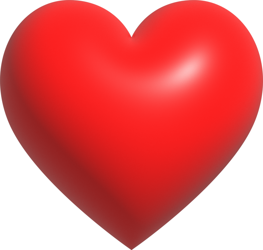 rood hart vorm icoon, Leuk vinden of liefde symbool voor Valentijnsdag dag, 3d geven illustratie png
