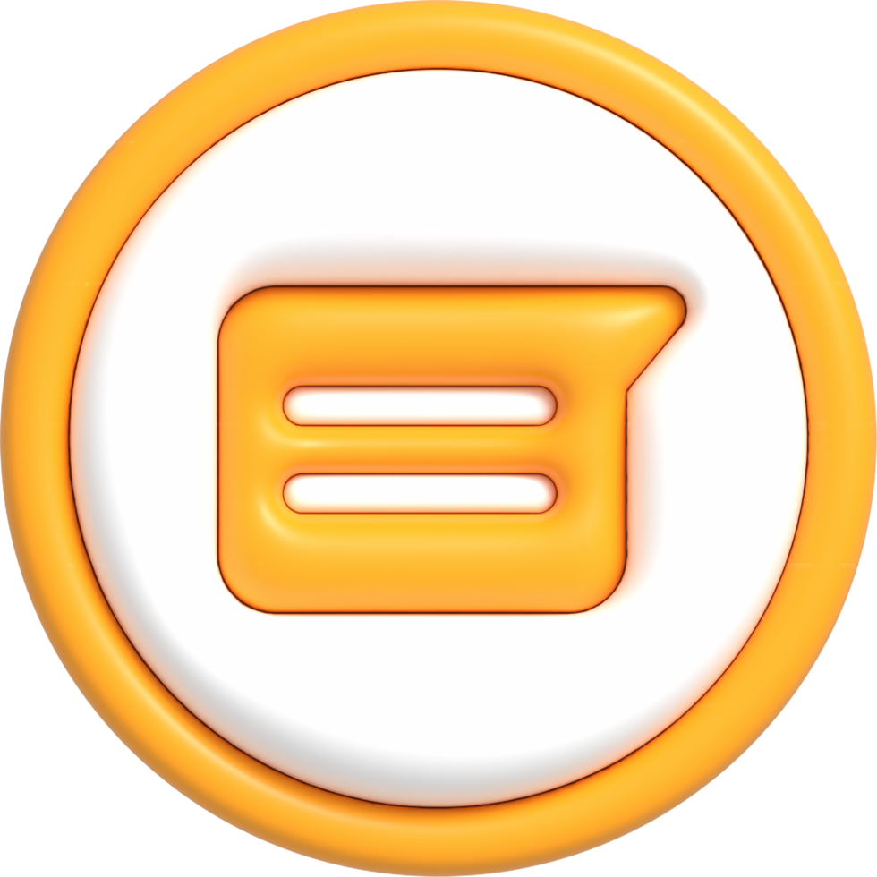 ícone de fala de bate-papo 3d, símbolo de notificação de mensagem, renderização 3d de bate-papo em bolha png