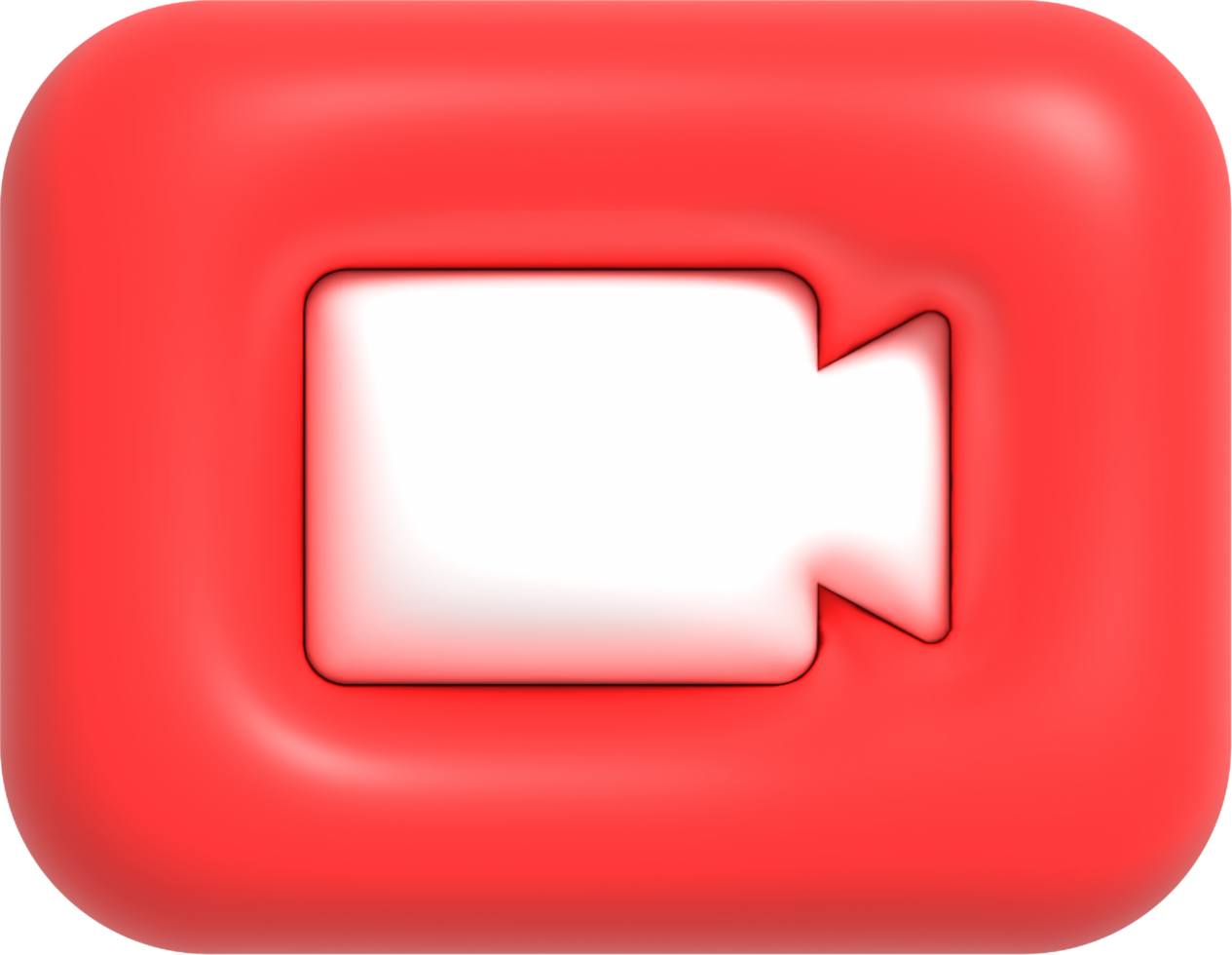 Videoplayer und Streaming-Symbol, 3D-Kamera-Live-Aufzeichnungssymbol 3D-Rendering png