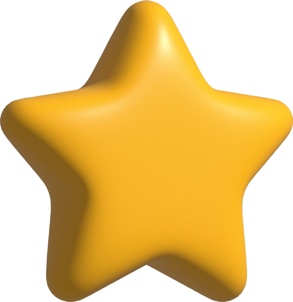 3D Star icon isolated on background, Customer rating feedback concept 3d rendering png