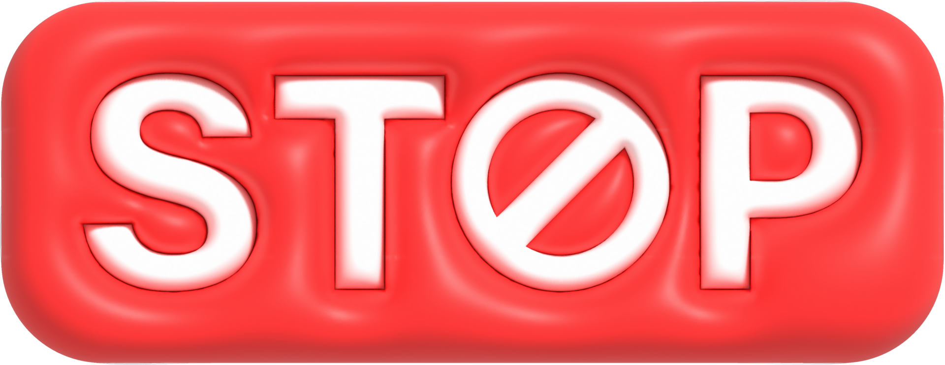Cute 3D forbidden icon, Negative stop sign symbol, No entry sign 3 rendering png