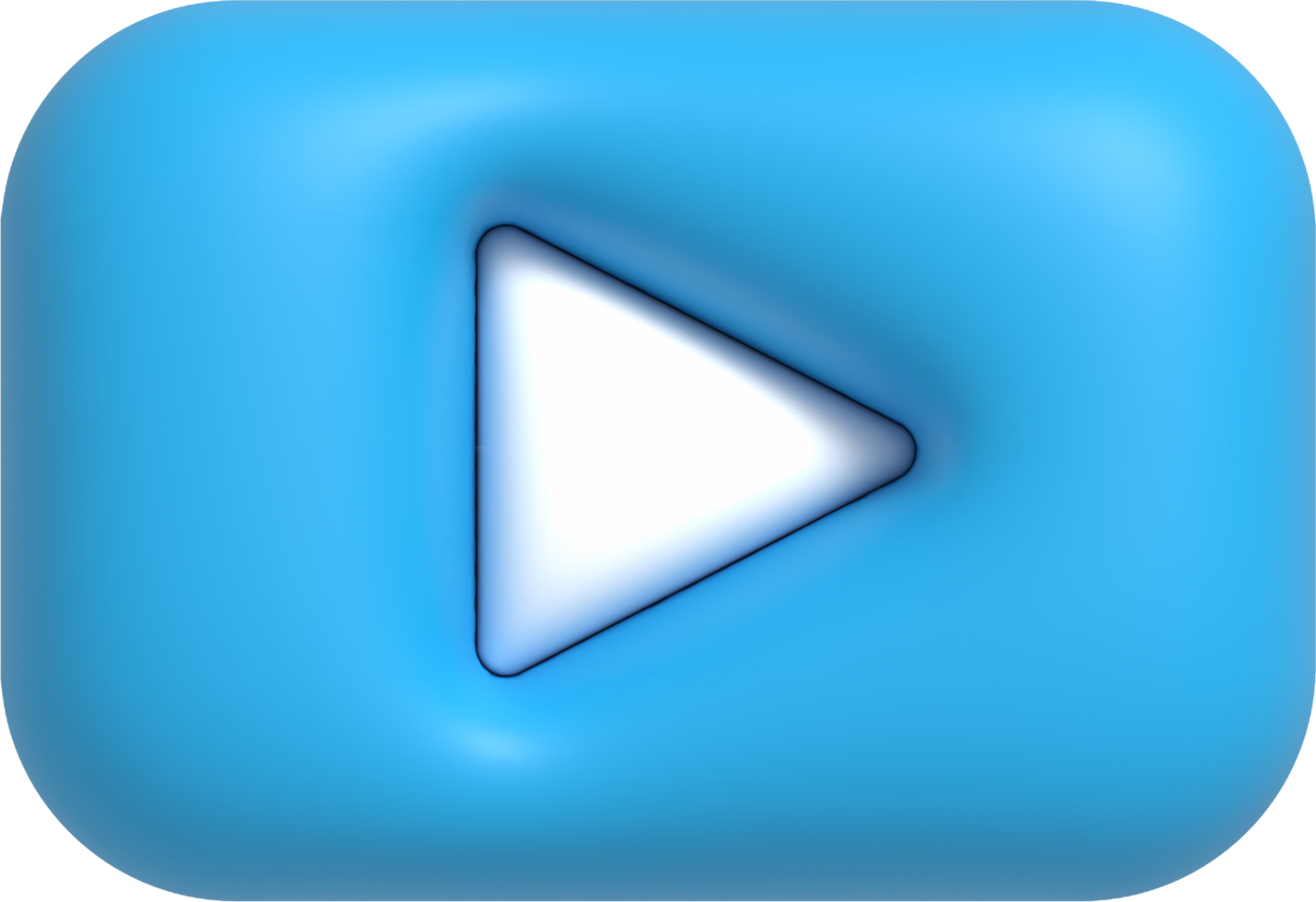 Realistic Play button, Video player and streaming icon, live stream 3D render illustration png