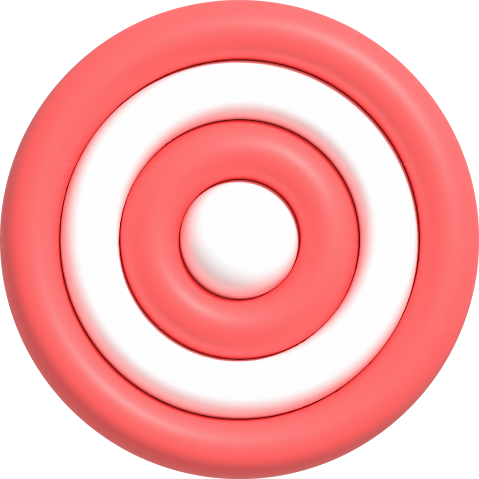 Cute 3D dart board icon, Concept of success business target and online marketing 3D rendering png