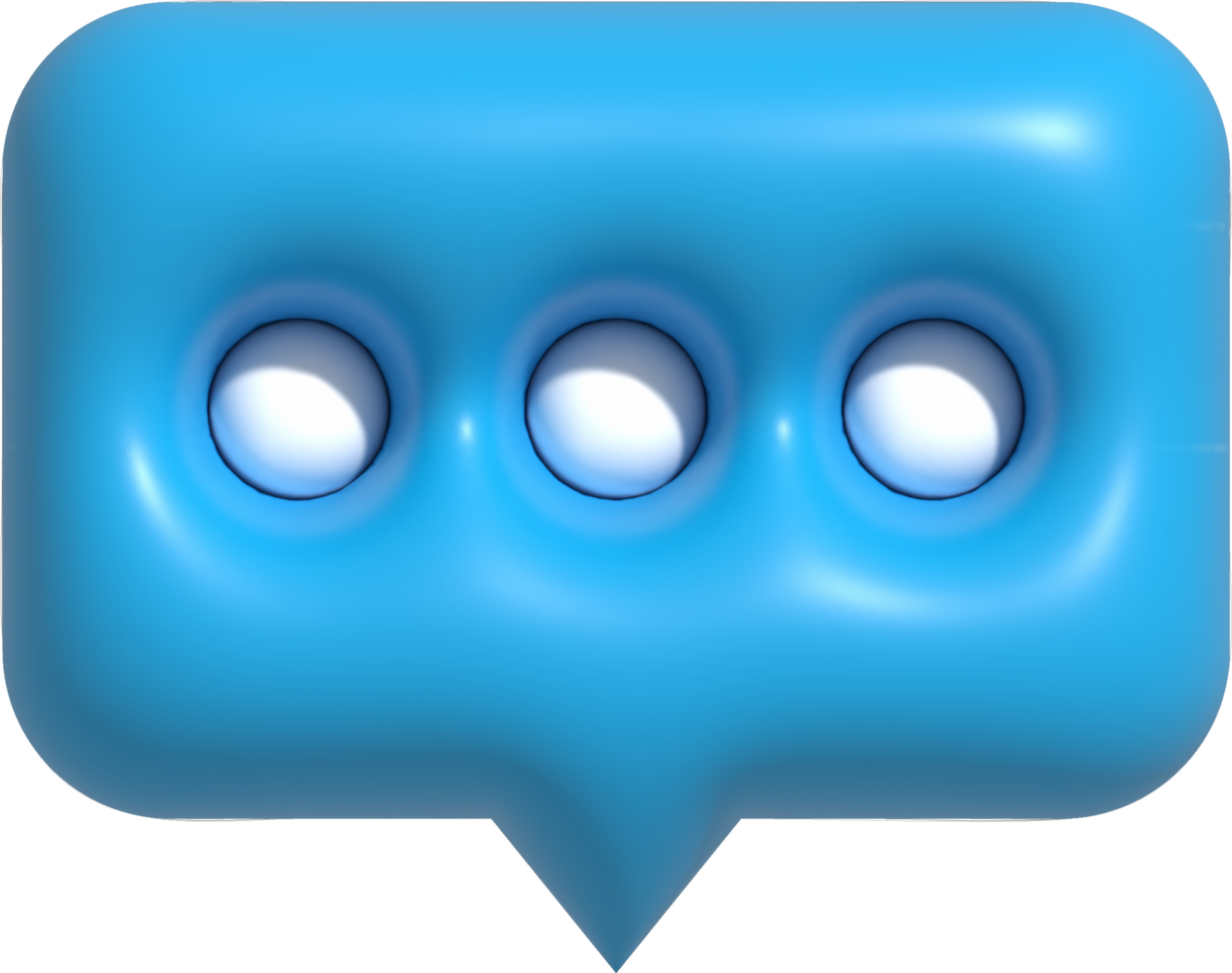 chat de burbujas de voz 3d con puntos dentro, icono de notificación de mensaje, ilustración de representación 3d de chat de burbujas png