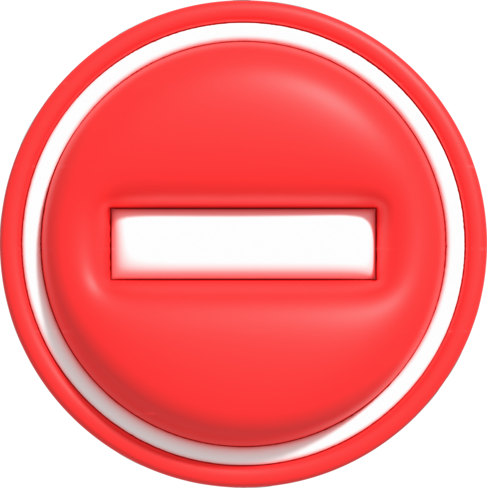 Cute 3D forbidden icon, Negative stop sign symbol, No entry sign 3 rendering png