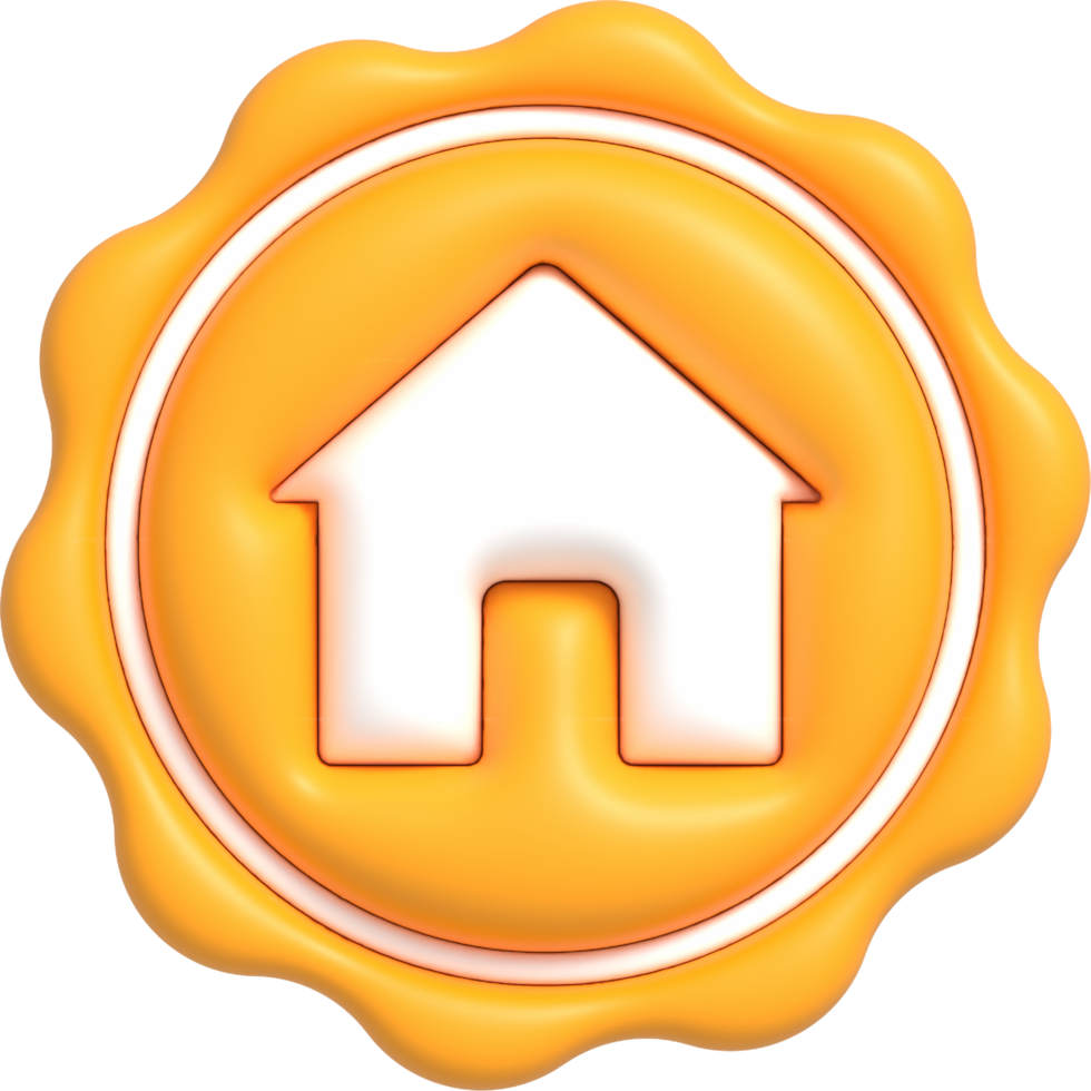 Cute 3D Home button. Real estate, mortgage, loan concept icon 3D render png