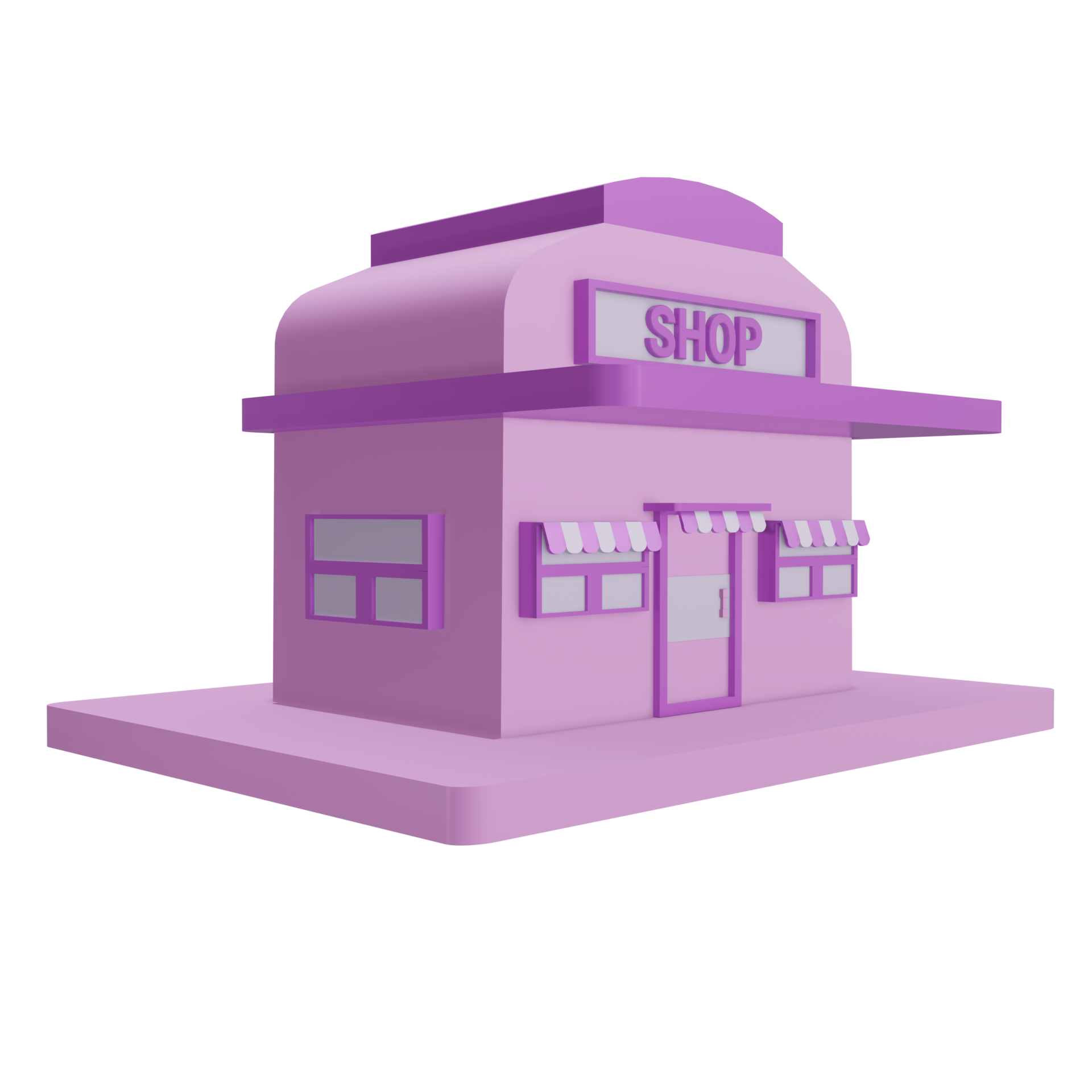 A 3D Shop icon with a transparent background, perfect for template design, UI or UX and more