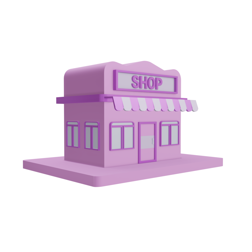 een 3d winkel icoon met een transparant achtergrond, perfect voor sjabloon ontwerp, ui of ux en meer. png