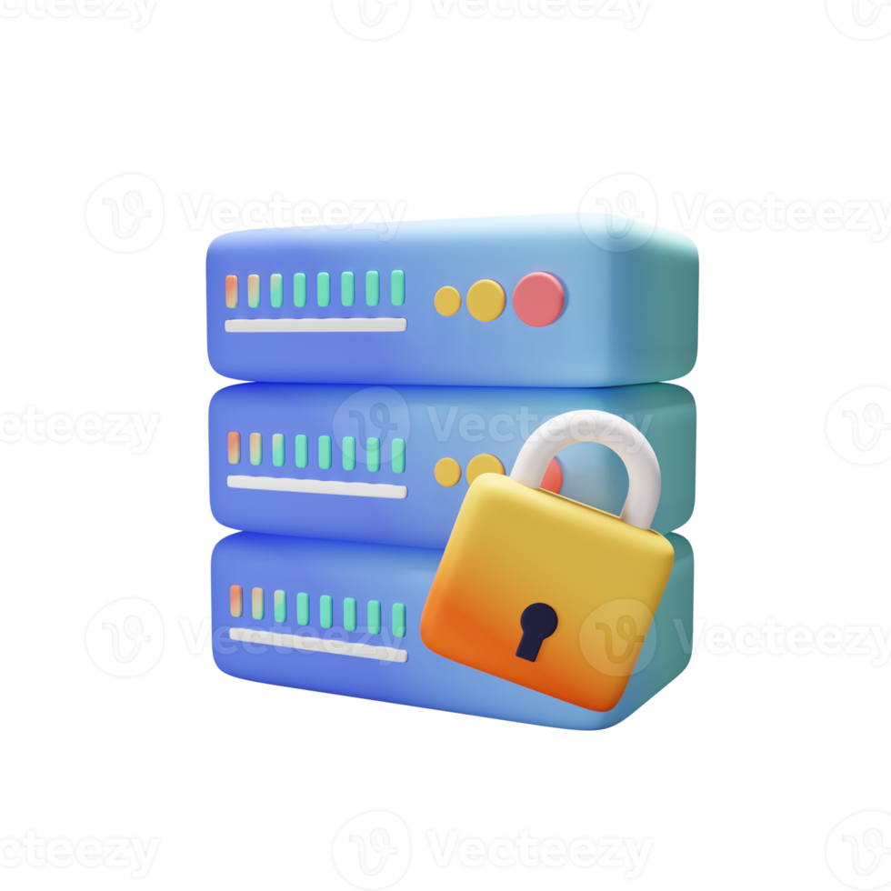 Server lock 3D icon png