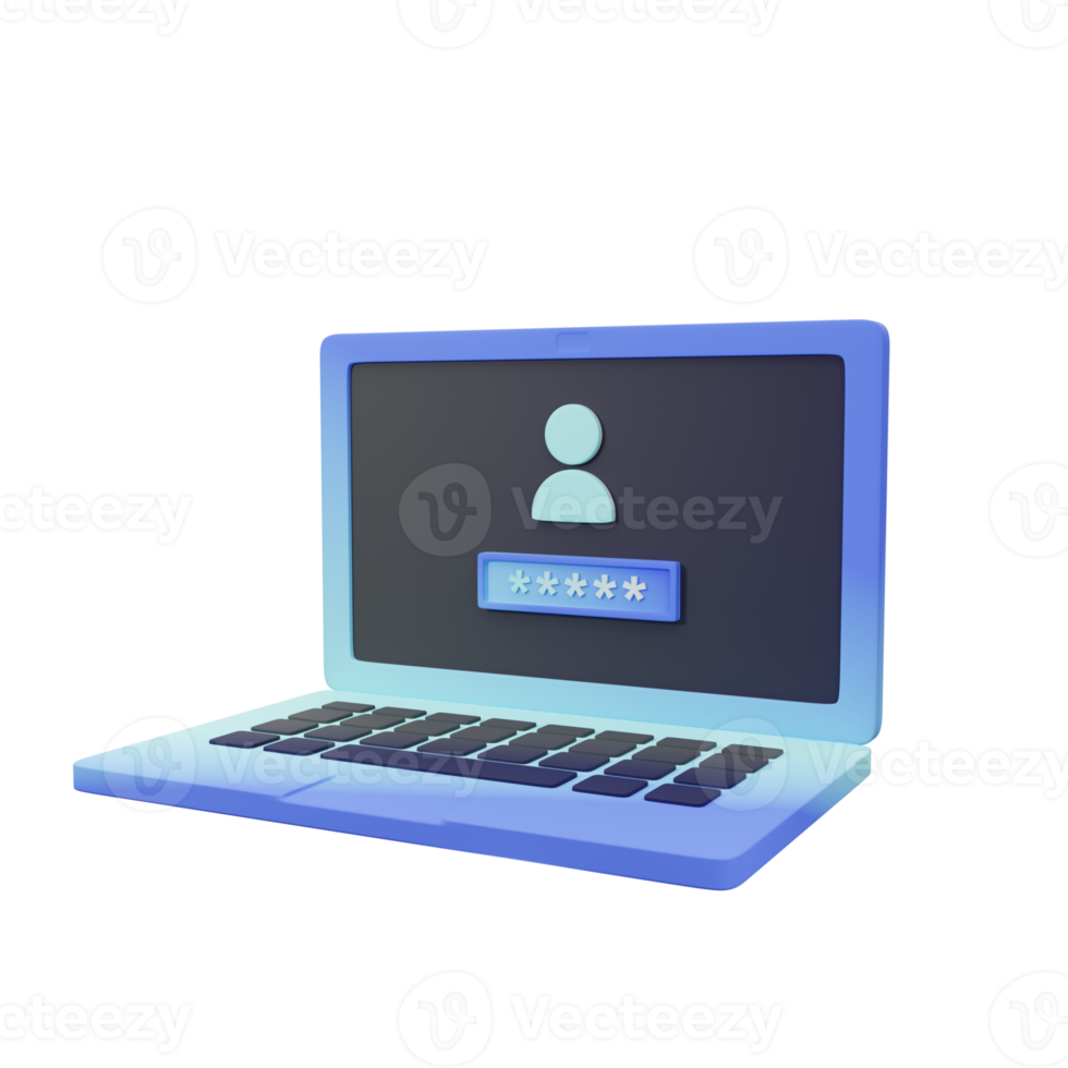 Computer Password 3D icon png