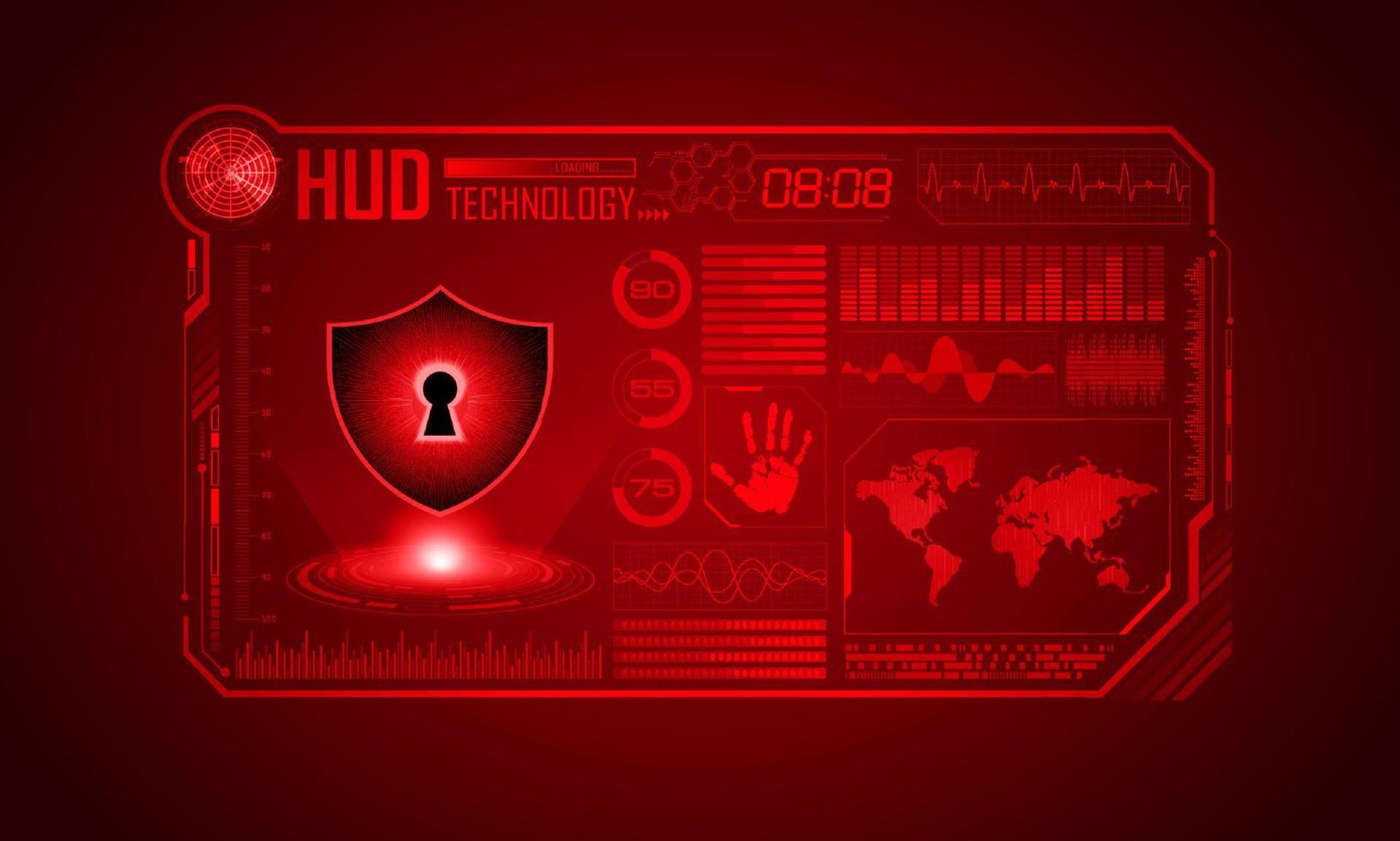 Modern HUD Technology Screen Background with padlock vector