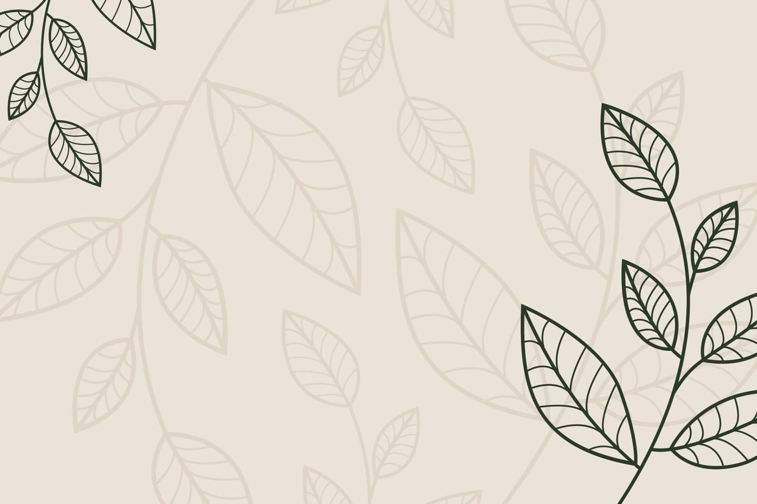 Abstract Line Art Minimal Botanical Background vector