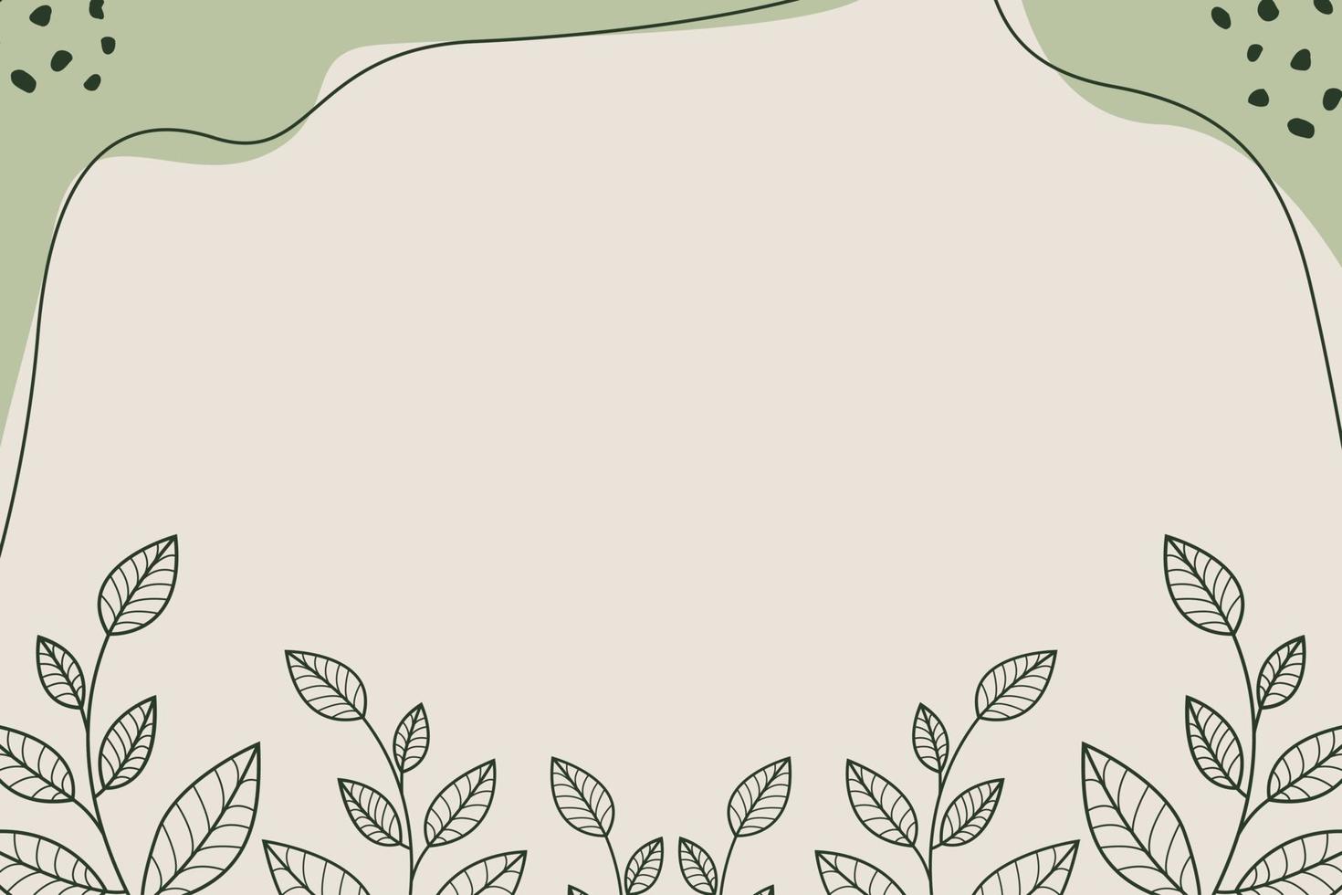 plantilla de fondo de papel tapiz estético floral abstracto con formas orgánicas y hojas. ilustración vectorial para portada, pancarta, folleto, afiche, volante, papel tapiz, tarjeta, medios sociales y otros vector