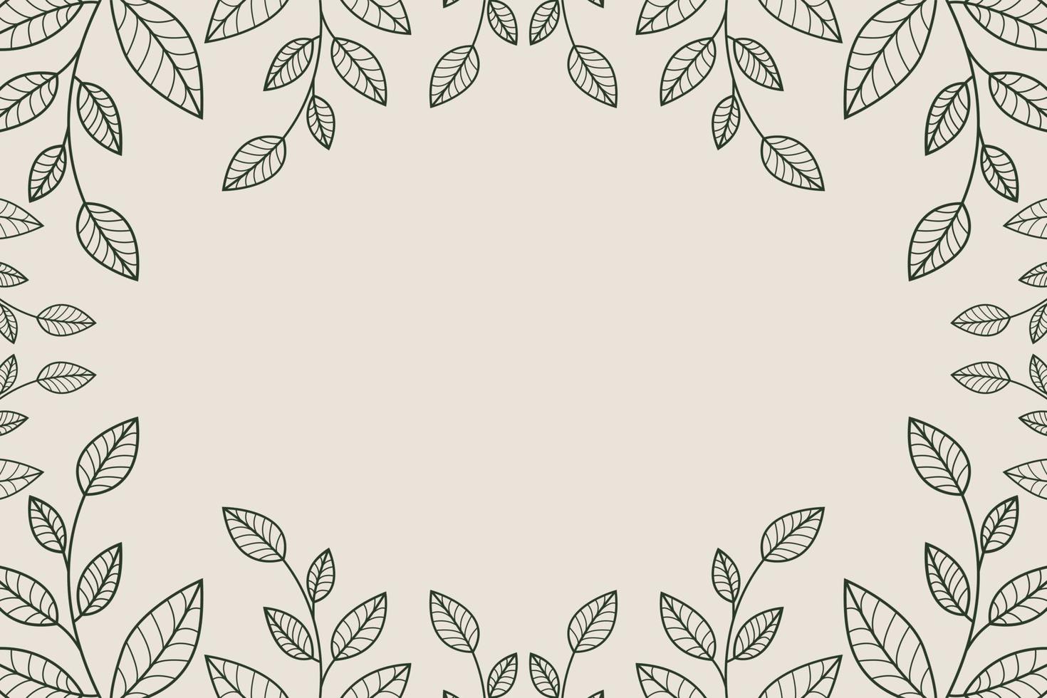 Abstract Line Art Minimal Botanical Background vector