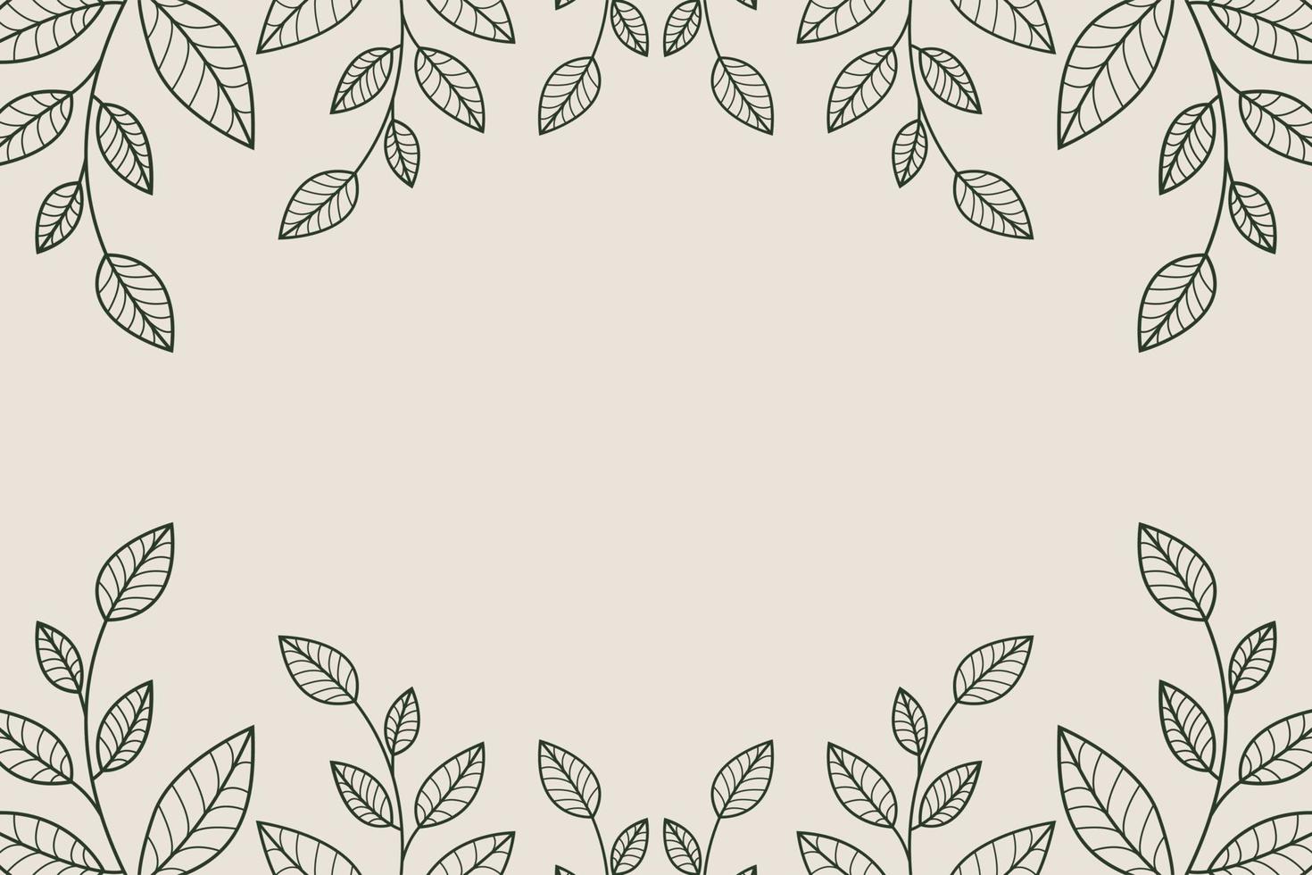 Abstract Line Art Minimal Botanical Background vector