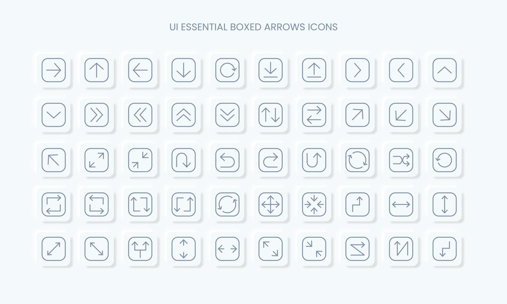 Arrow in box line icons packs vector