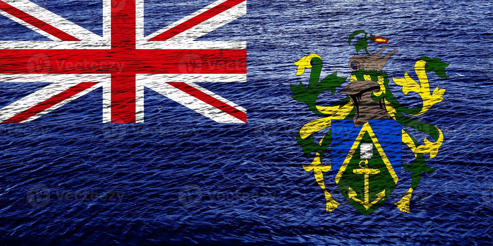 Flag of the British Overseas Territory of Pitcairn Islands on a textured background. Concept collage. photo