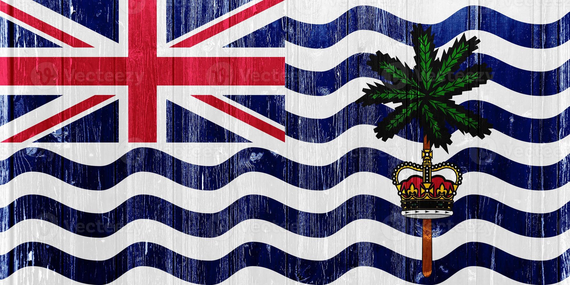 Flag of the British Overseas Territory of British Indian Ocean Territory on a textured background. Concept collage. photo