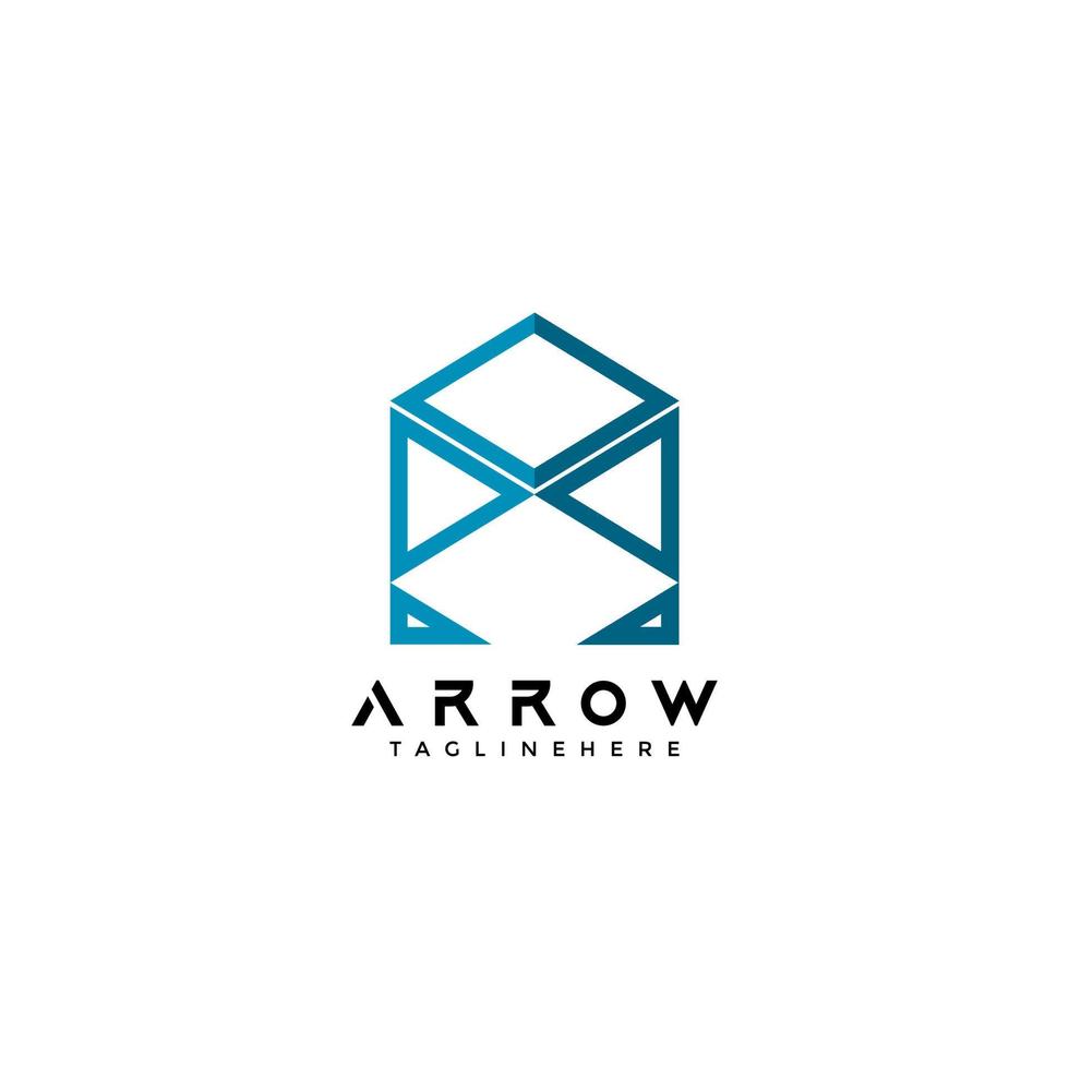 Arrow with Arrowhead for Archer Archery Outdoor Apparel Gear Hunter logo design with gradient color vector