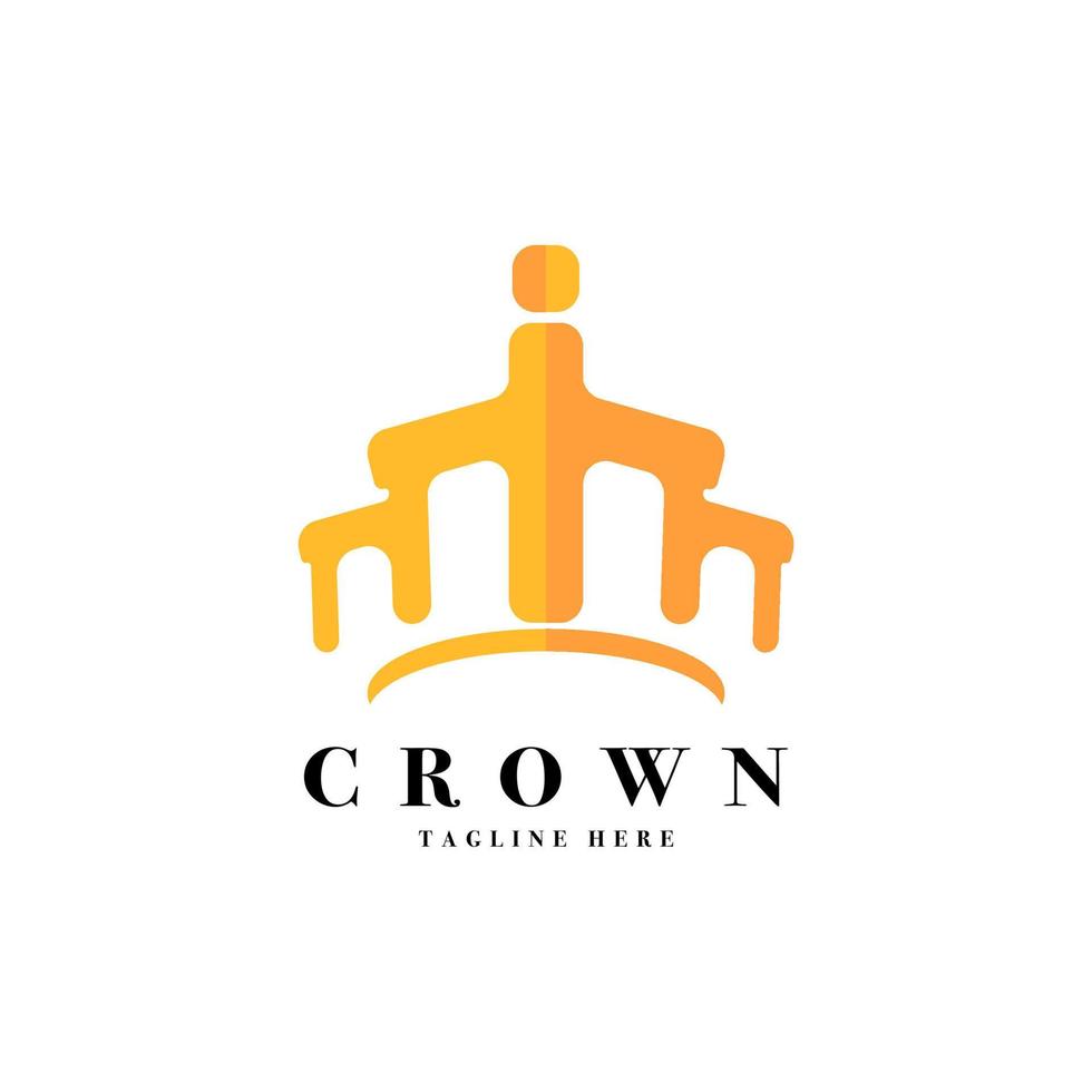 Vintage Crown Logo Royal King Queen abstract Logo design vector Template. Geometric symbol Logotype concept icon.