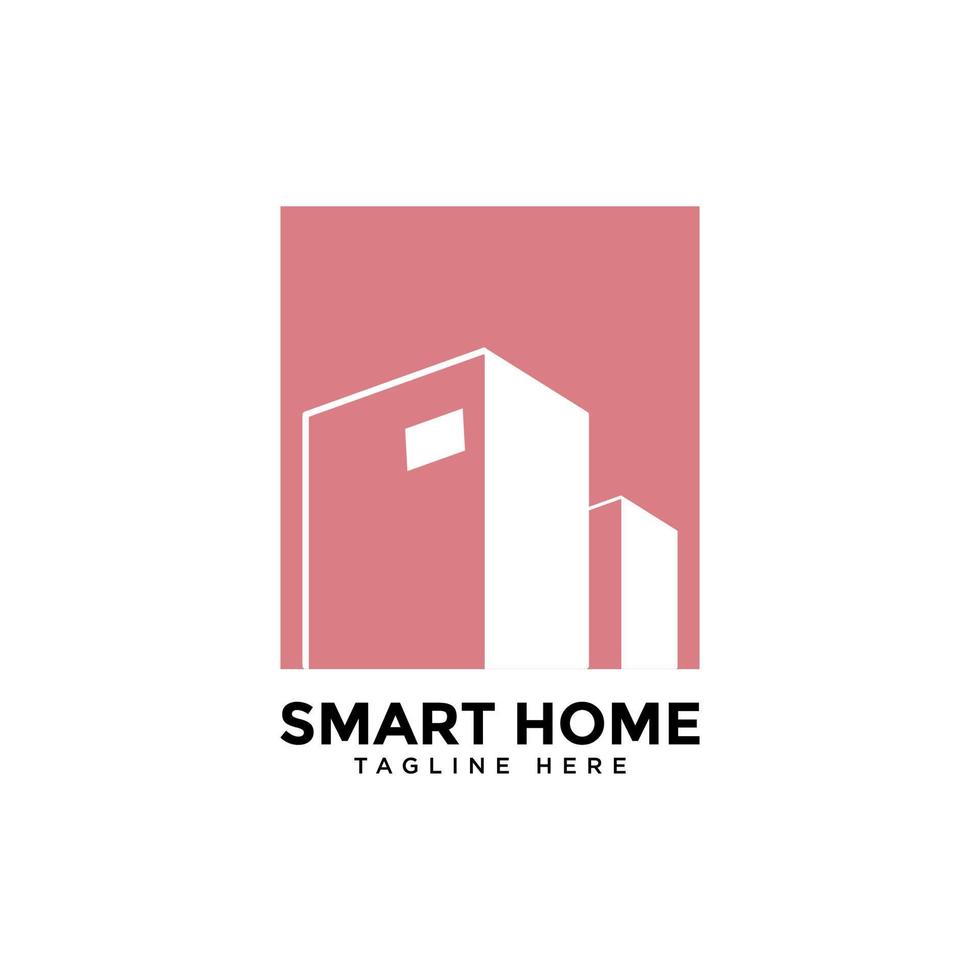 creative smart home logo detailing on clean background vector